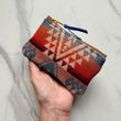 Load image into Gallery viewer, PNW Pendleton® Wool & Leather Zip Wallet - Dessert Sky with Blue Leather